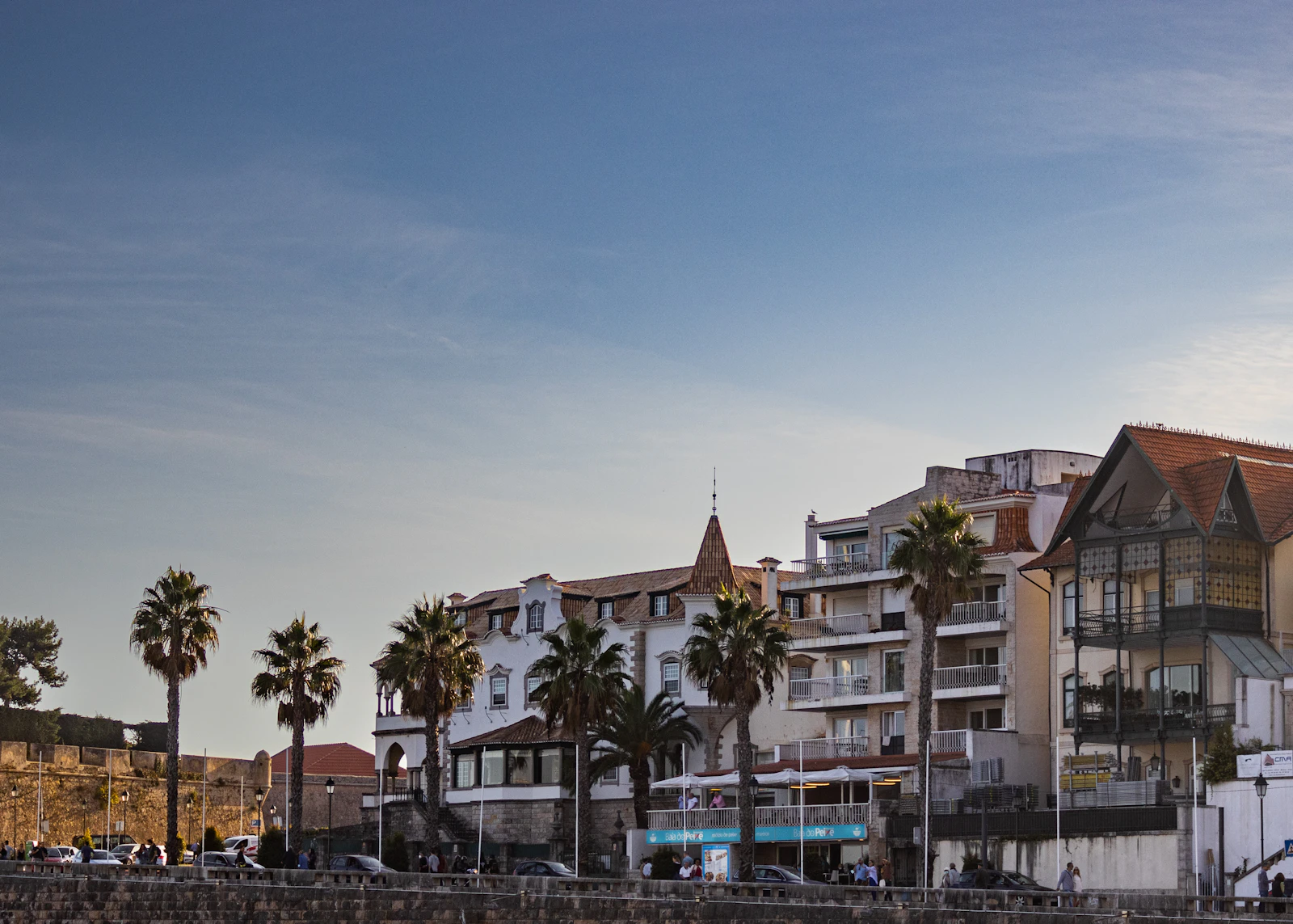 Cascais coastline with white houses and the Atlantic Ocean